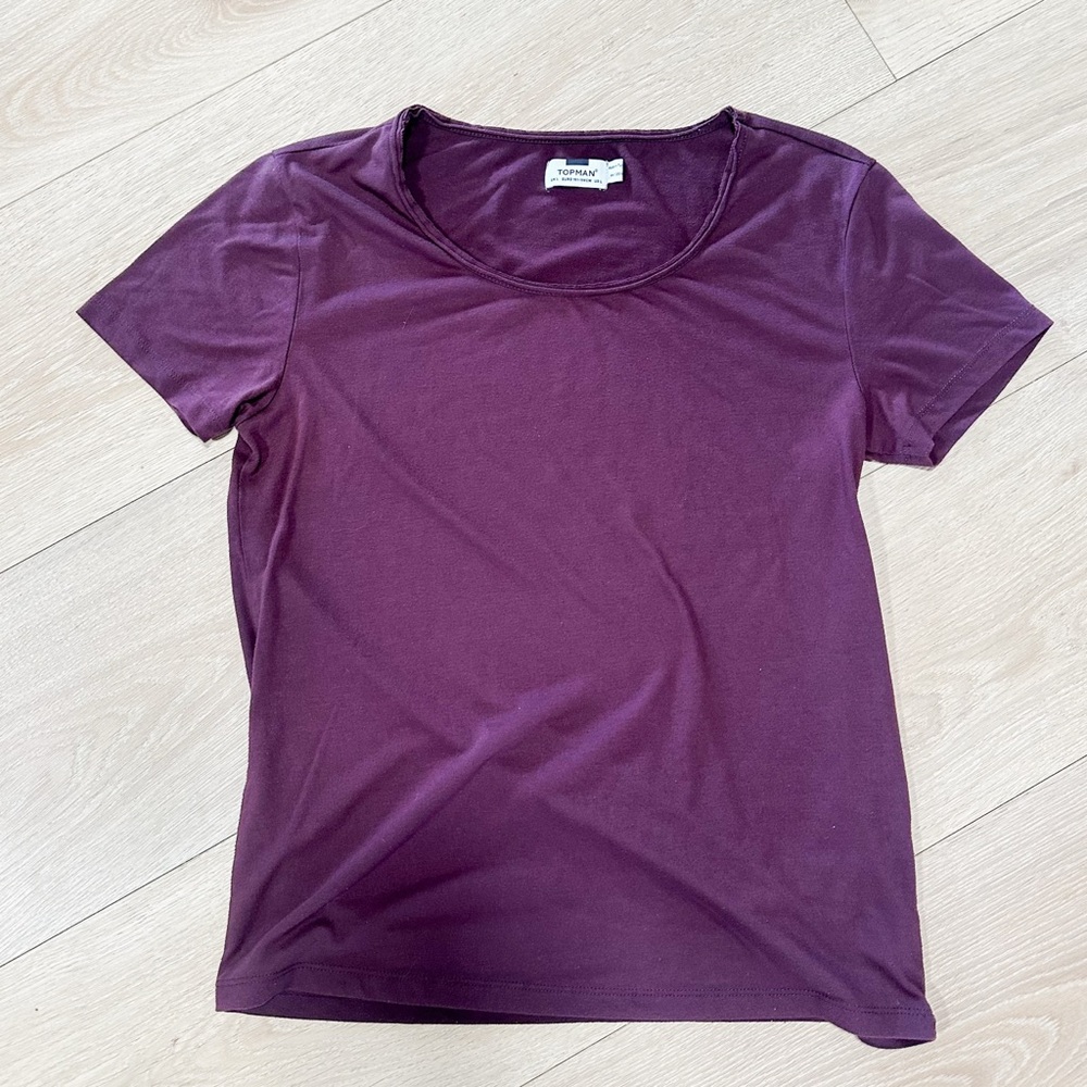 TOPMAN Men’s Scoop Neck Merlot T-Shirt